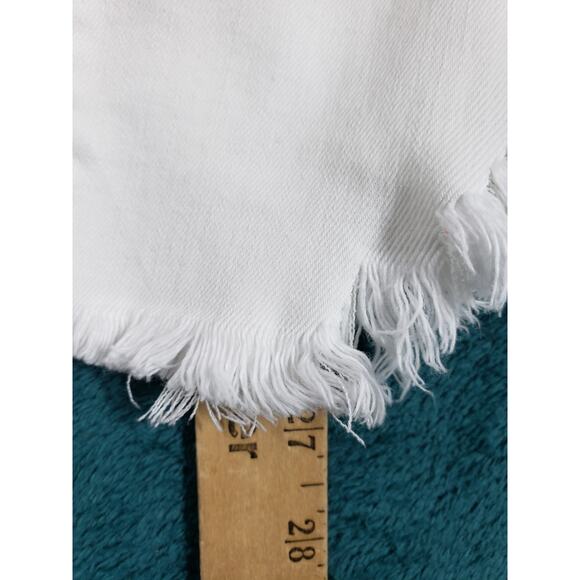 Kan Can Jeans Size 13 Womens White Stretch Fray Hem Pants Mid Rise Ladies Ankle - Picture 8 of 13